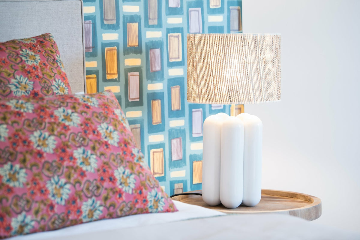 Wooden lamp and raphia cream Charlotte - Cosin Paris - The Cool Republic