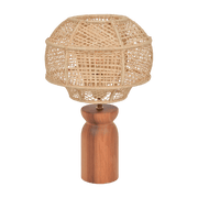 Lampe en bois et raphia naturel 43 cm Odyssée - Market set - The Cool Republic