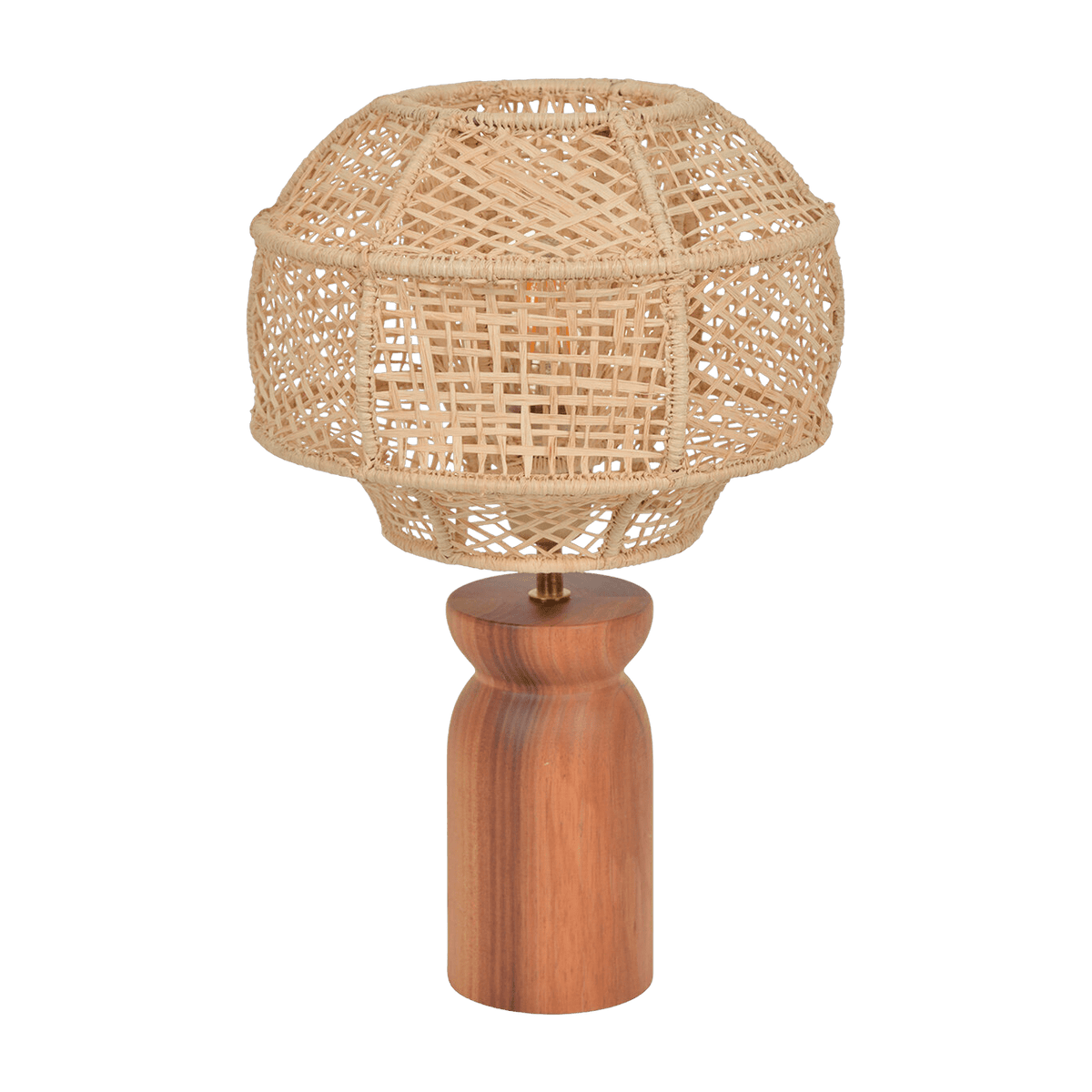 Lampe en bois et raphia naturel 43 cm Odyssée - Market set - The Cool Republic