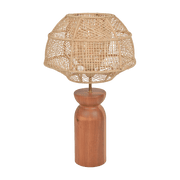 Lampe en bois et raphia naturel 63 cm Odyssée - Market set - The Cool Republic