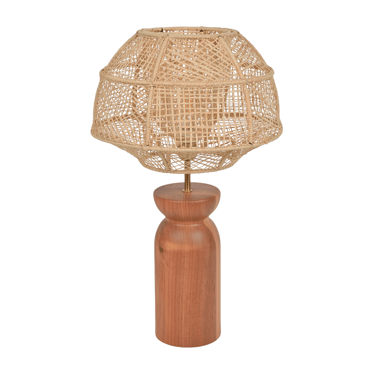 Lampe en bois et raphia naturel 63 cm Odyssée - Market set - The Cool Republic