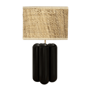 Lampe en bois et raphia noir Charlotte - Cosin Paris - The Cool Republic