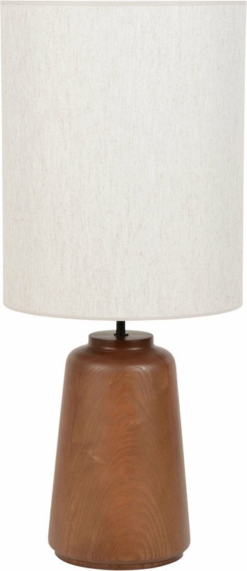 Lampe en bois massif et en tissu blanc 74,5 cm Mokuzaï - Market set - The Cool Republic