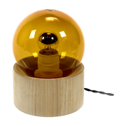 Lampe en bois naturel et en verre ambré Full Moon - Serax - The Cool Republic