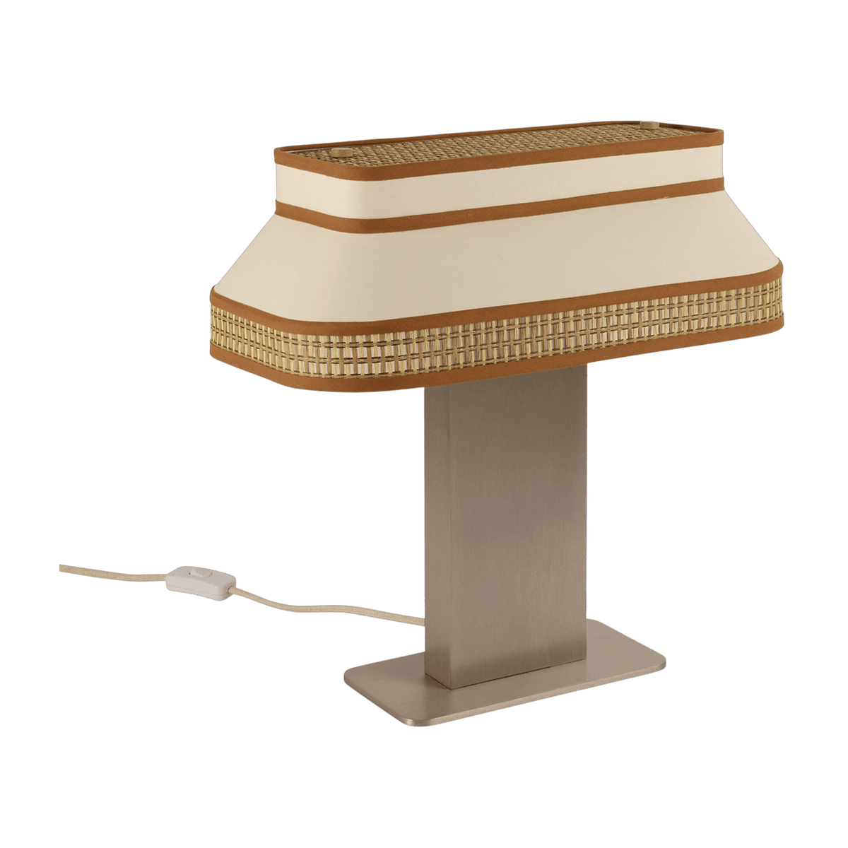 Lampe en coton et papier beige crème Square - Market Set - The Cool Republic