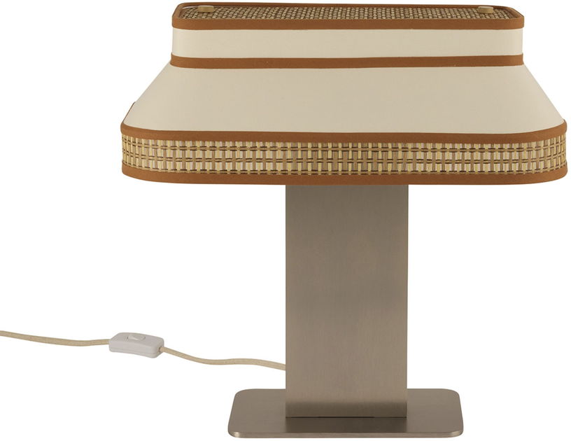 Lampe en coton et papier beige crème Square - Market Set - The Cool Republic