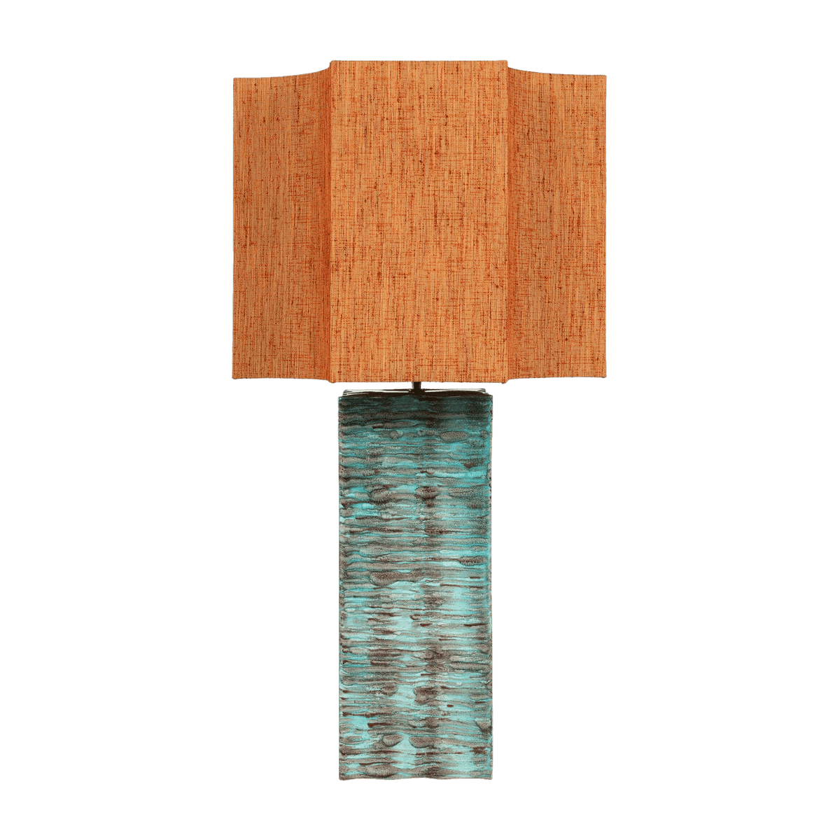 Lampe en faience bleue rustique et orange 50x95cm Ripple - Versmissen - The Cool Republic