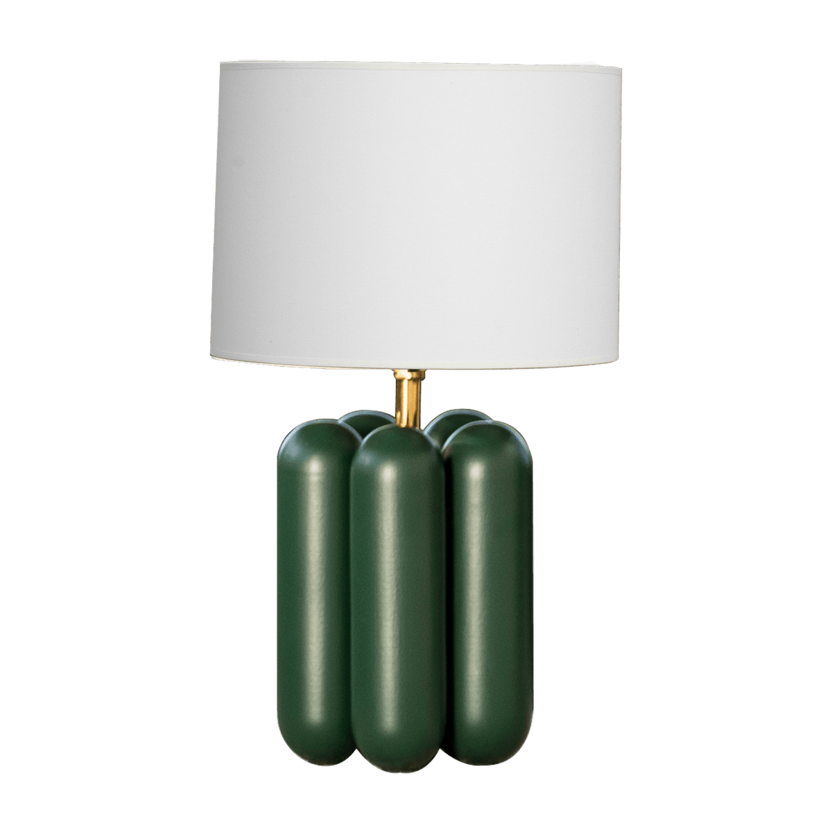 Lampe en hêtre vert et abat-jour en coton 11 x 18 cm Charlotte - Cosin Paris - The Cool Republic