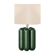 Lampe en hêtre vert et abat-jour en lin 18 x 30 cm Charlotte - Cosin Paris - The Cool Republic