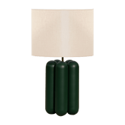 Lampe en hêtre vert et abat-jour en lin 23 x 40 cm Charlotte - Cosin Paris - The Cool Republic
