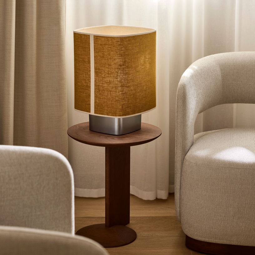 Lampe en tissu jaune curry et métal 41cm Dolce - Market Set - The Cool Republic