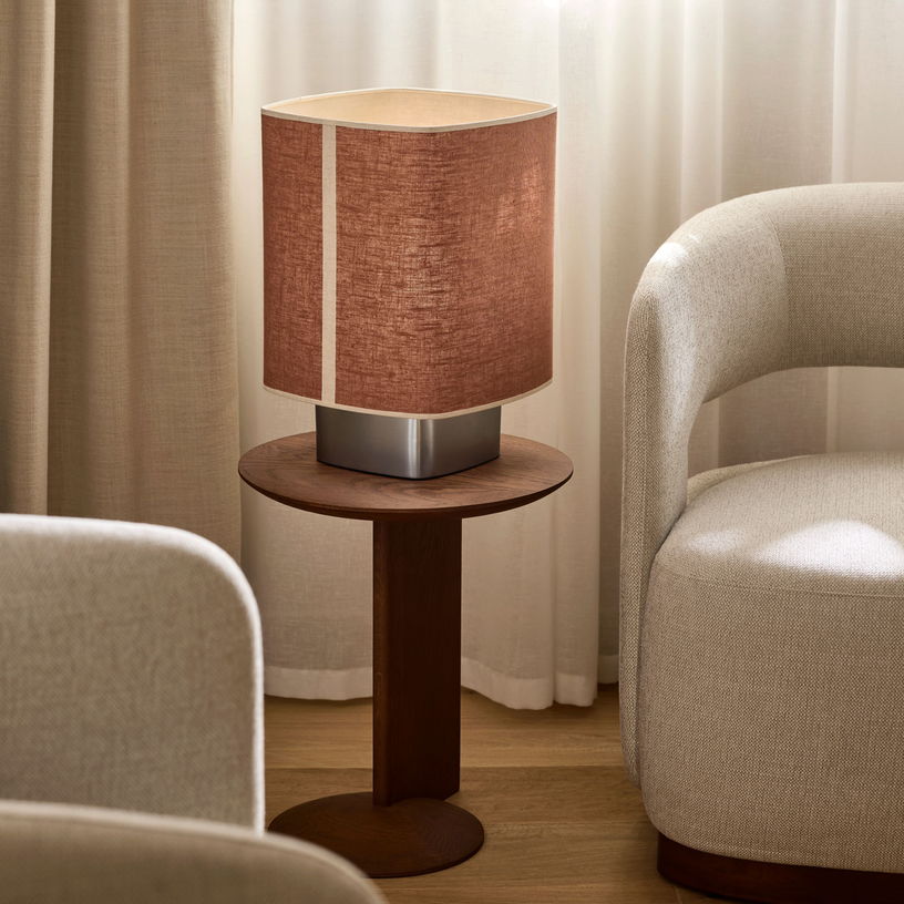Lampe en tissu marron liège et métal 41cm Dolce - Market Set - The Cool Republic