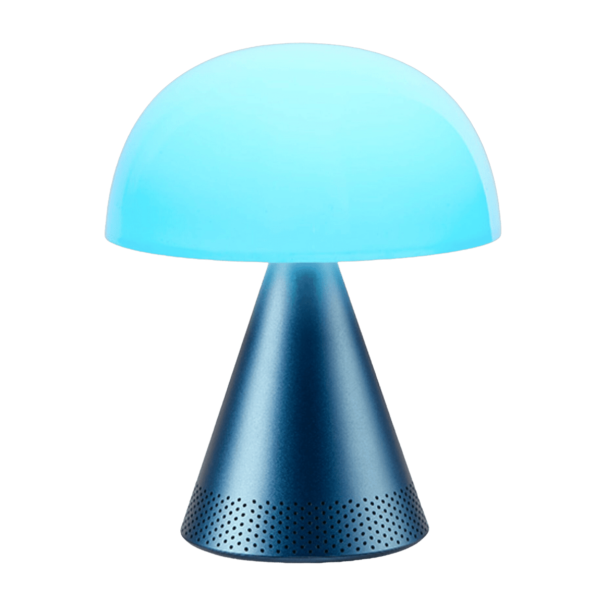 Blue aluminum wireless audio LED lamp L Mina - Lexon - The Cool Republic