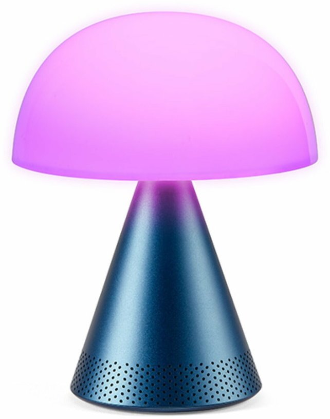 Lampe LED audio sans fil en aluminium bleu L Mina - Lexon - The Cool Republic
