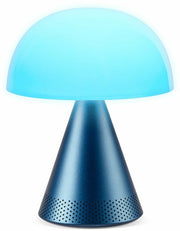 Lampe LED audio sans fil en aluminium bleu L Mina - Lexon - The Cool Republic