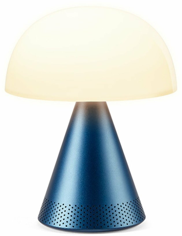 Lampe LED audio sans fil en aluminium bleu L Mina - Lexon - The Cool Republic