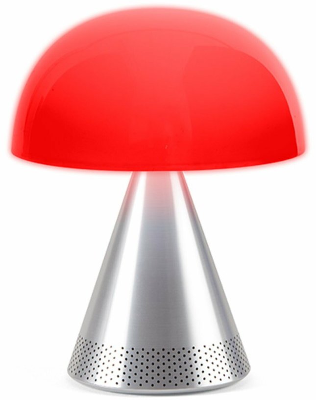 Lampe LED audio sans fil en aluminium poli L Mina - Lexon - The Cool Republic
