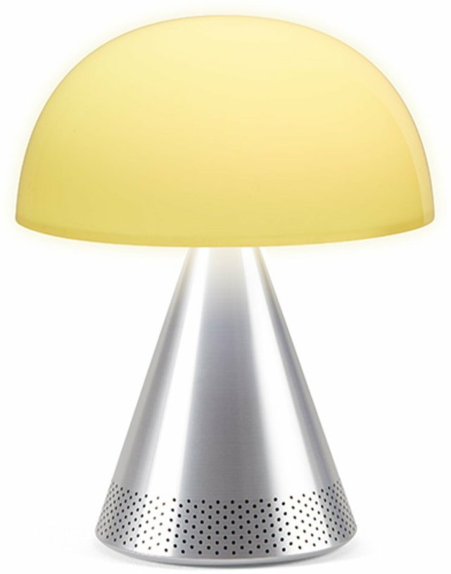 Lampe LED audio sans fil en aluminium poli L Mina - Lexon - The Cool Republic