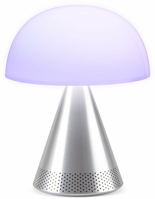 Lampe LED audio sans fil en aluminium poli L Mina - Lexon - The Cool Republic