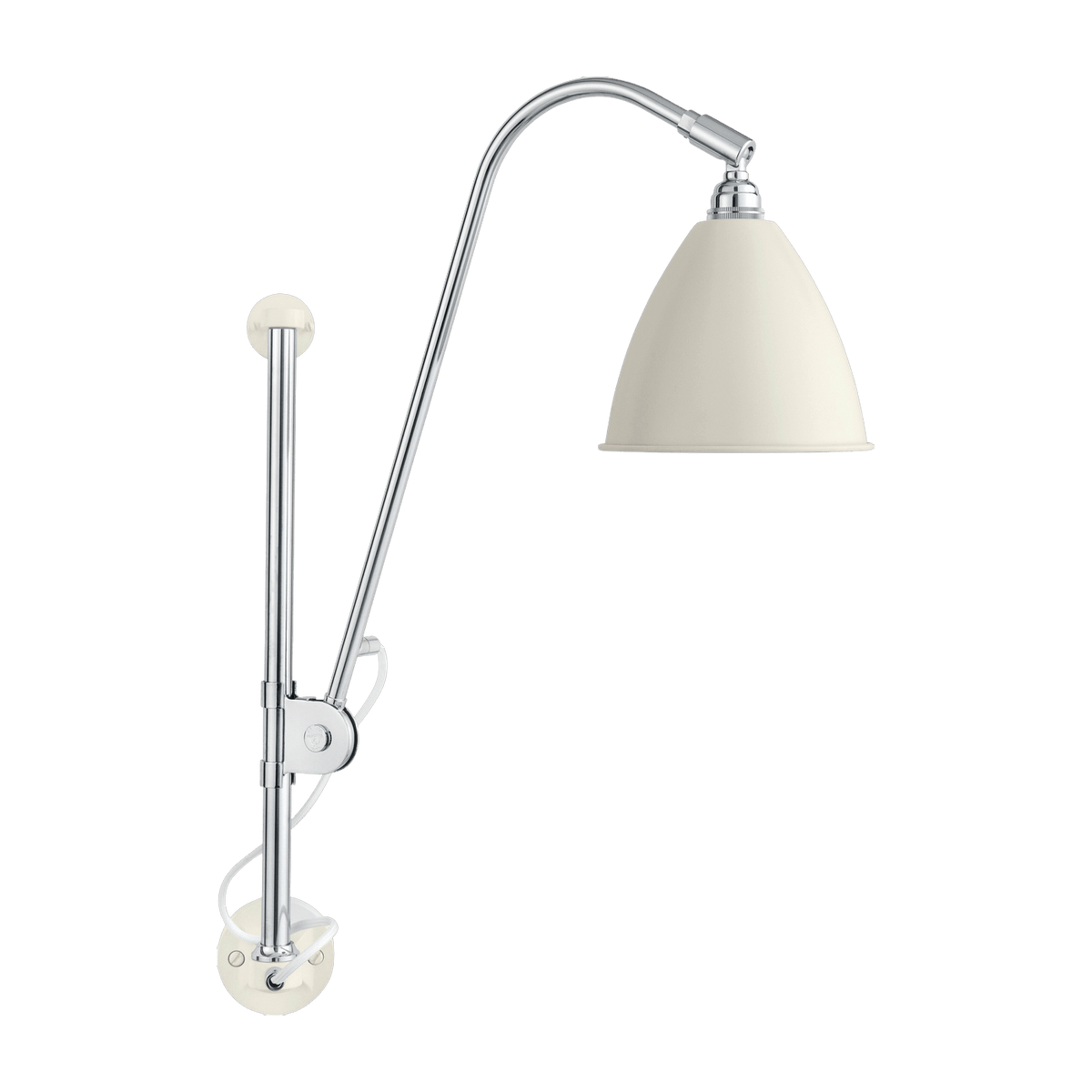 Lampe murale blanche base argenté en laiton BL5 - Gubi - The Cool Republic