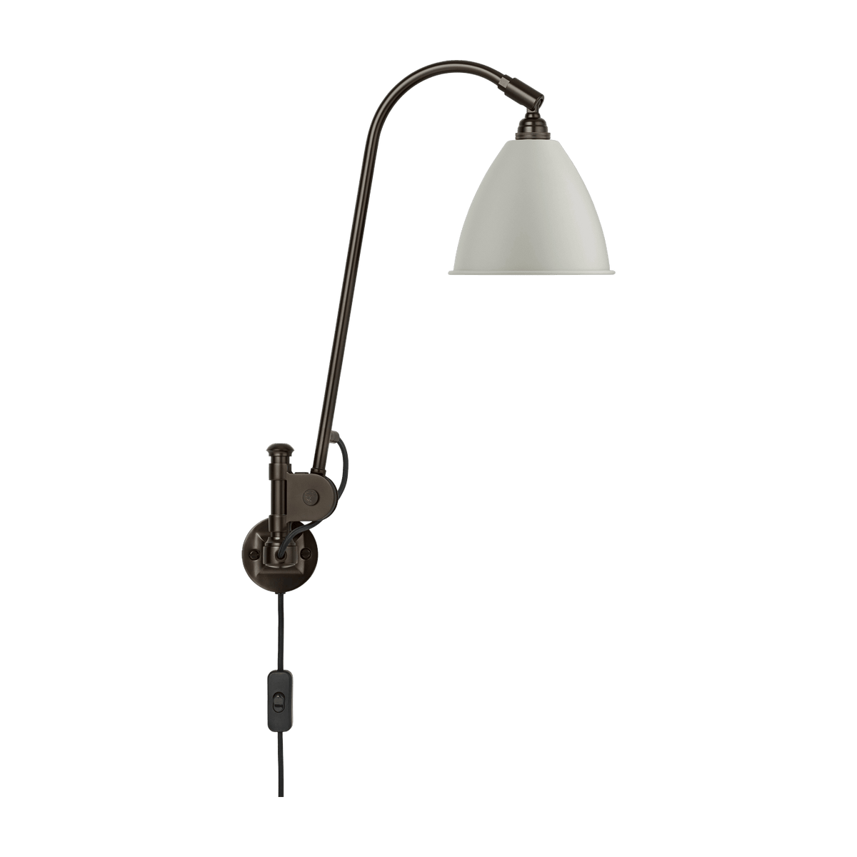 White wall lamp classique base black brass BL6 - Gubi - The Cool Republic