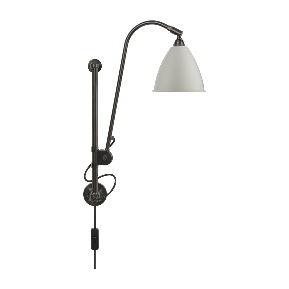 White wall lamp classique base black brass BL5 - Gubi - The Cool Republic