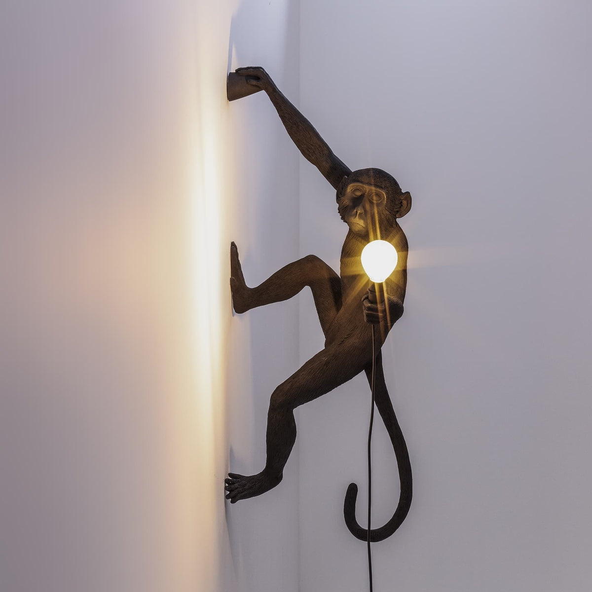 Lampe murale d'extérieur noire Monkey - Seletti - The Cool Republic