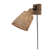 Lampe murale en bambou naturel tressé 10x10 cm Java - Good & Mojo - The Cool Republic