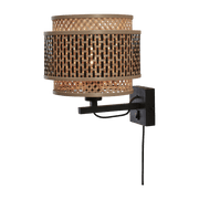 Lampe murale en bambou noir 25x20 cm Bhutan - Good & Mojo - The Cool Republic