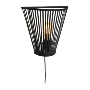Lampe murale en bambou noir 30x30 cm Merapi - Good & Mojo - The Cool Republic