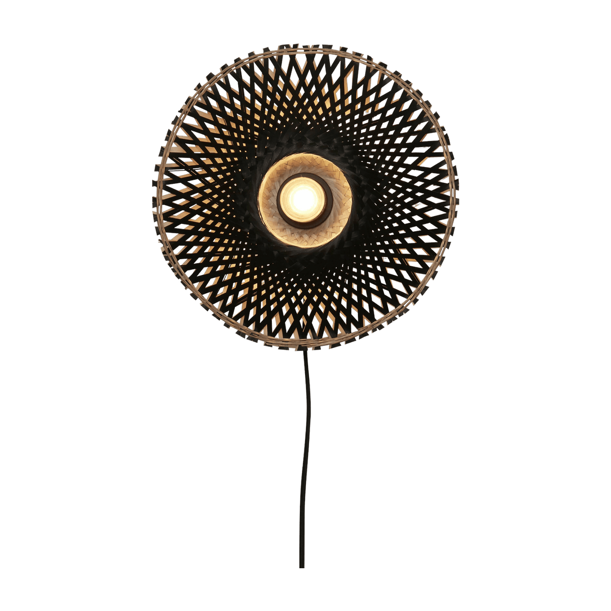 Lampe murale en bambou noir 30x8 cm Kalimantan - Good & Mojo - The Cool Republic