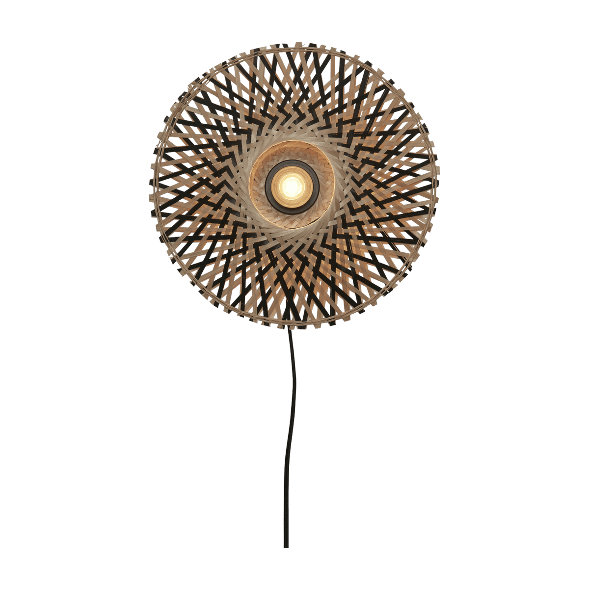 Lampe murale en bambou noir et naturel 30x8 cm Kalimantan - Good & Mojo - The Cool Republic