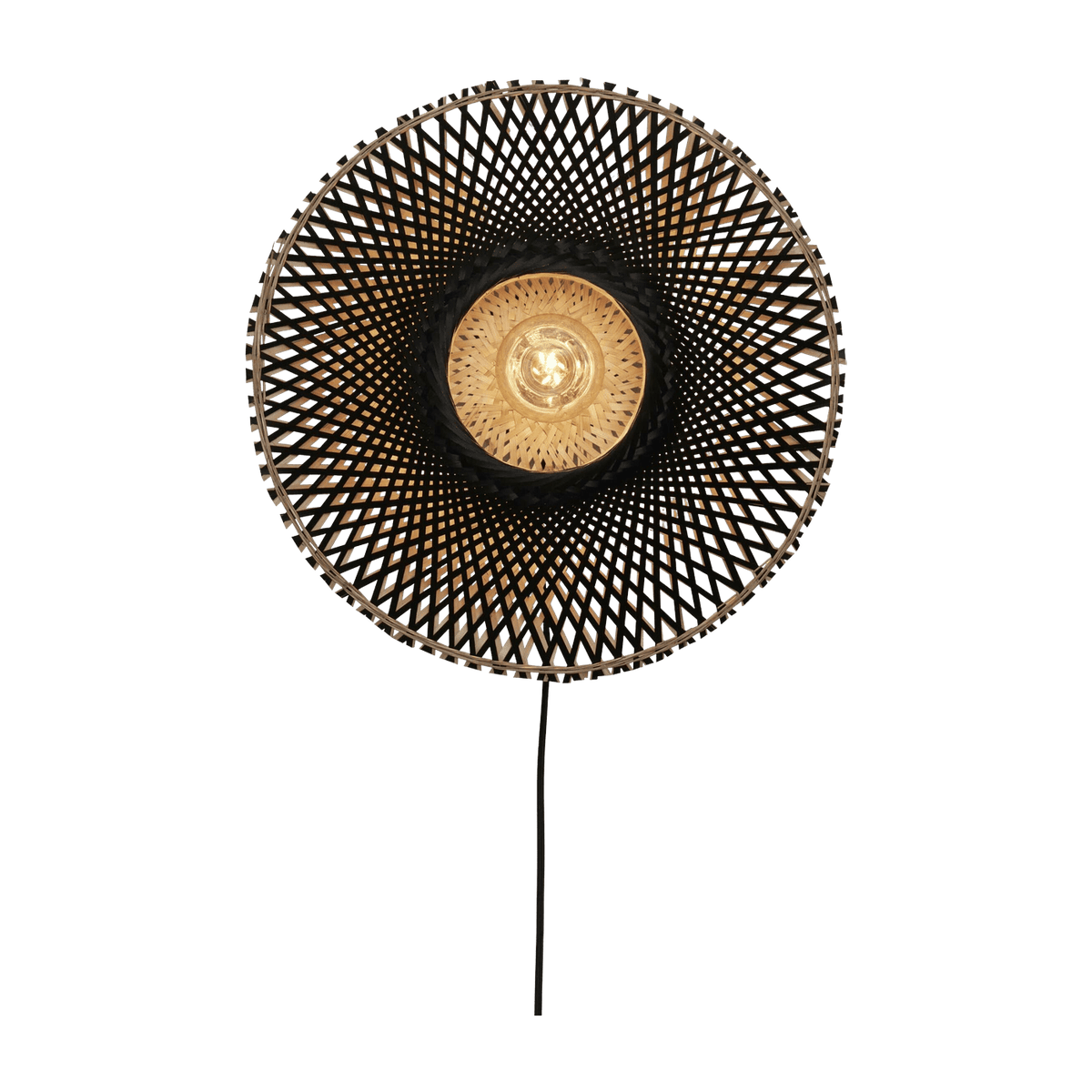 Lampe murale en bambou noir et naturel 44x12 cm Kalimantan - Good & Mojo - The Cool Republic
