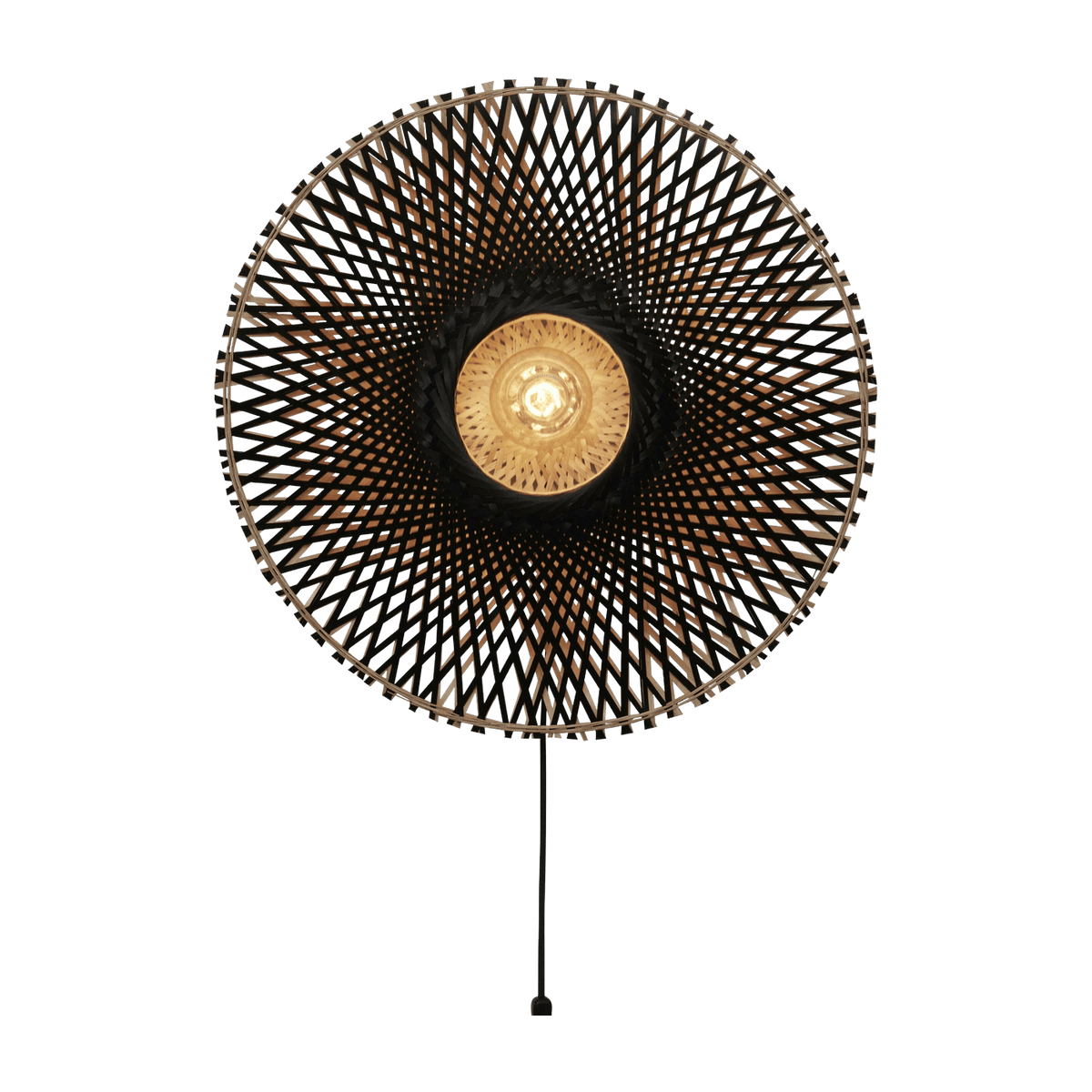 Lampe murale en bambou noir et naturel 60x15 cm Kalimantan - Good & Mojo - The Cool Republic