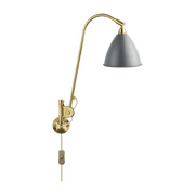 Lampe murale grise base dorée en laiton BL6 - Gubi - The Cool Republic