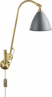 Lampe murale grise base dorée en laiton BL6 - Gubi - The Cool Republic