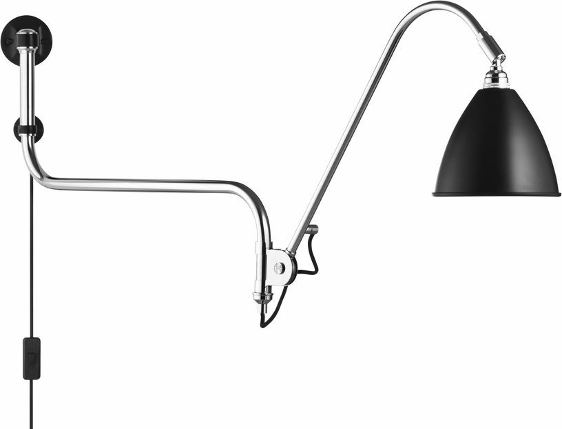 Lampe murale noire base argenté en laiton BL10 - Gubi - The Cool Republic