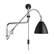 Lampe murale noire base argenté en laiton BL10 - Gubi - The Cool Republic