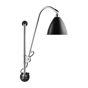 Lampe murale noire base argenté en laiton BL5 - Gubi - The Cool Republic