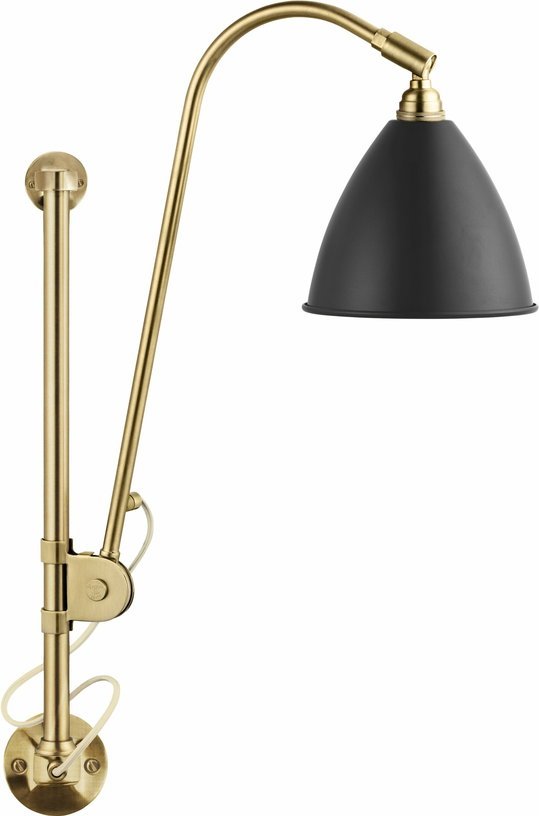 Lampe murale noire base dorée en laiton BL5 - Gubi - The Cool Republic