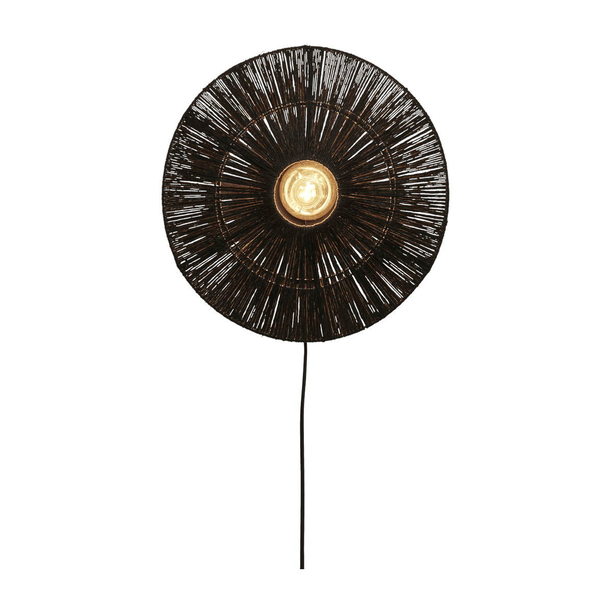 Lampe murale ronde en bambou noir 40x12 cm Iguazu - Good & Mojo - The Cool Republic
