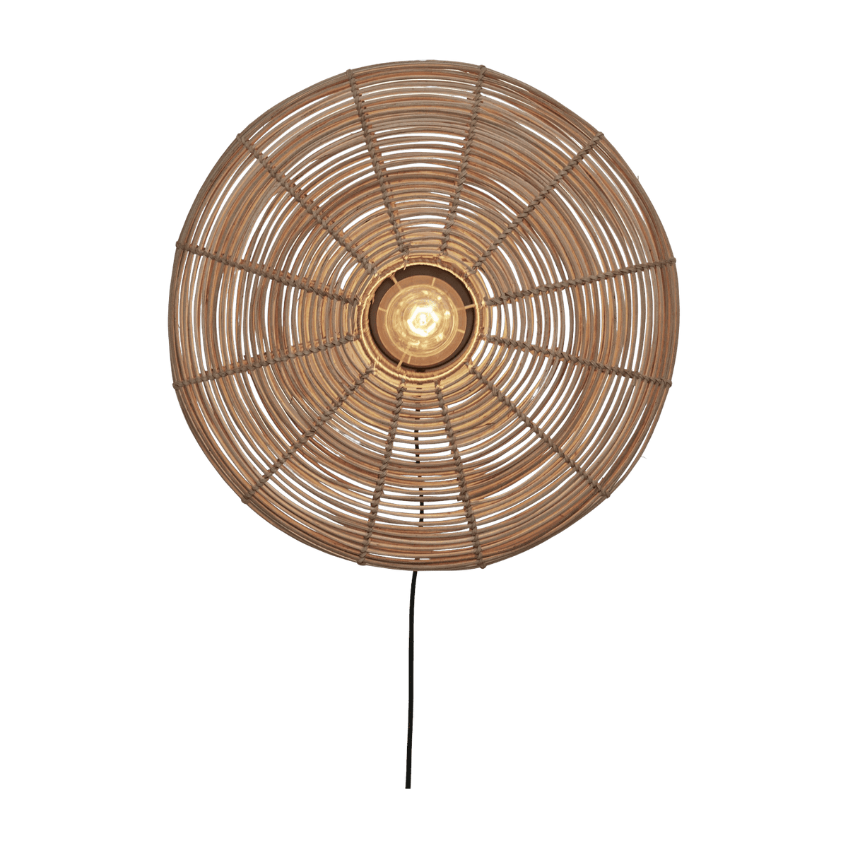 Lampe murale ronde en rotin naturel 55x14 cm Tanami - Good & Mojo - The Cool Republic