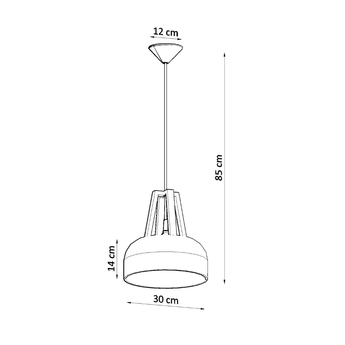Lampe pendante en acier bois et acier noir et blanc 30x85cm Casco - Sollux - The Cool Republic
