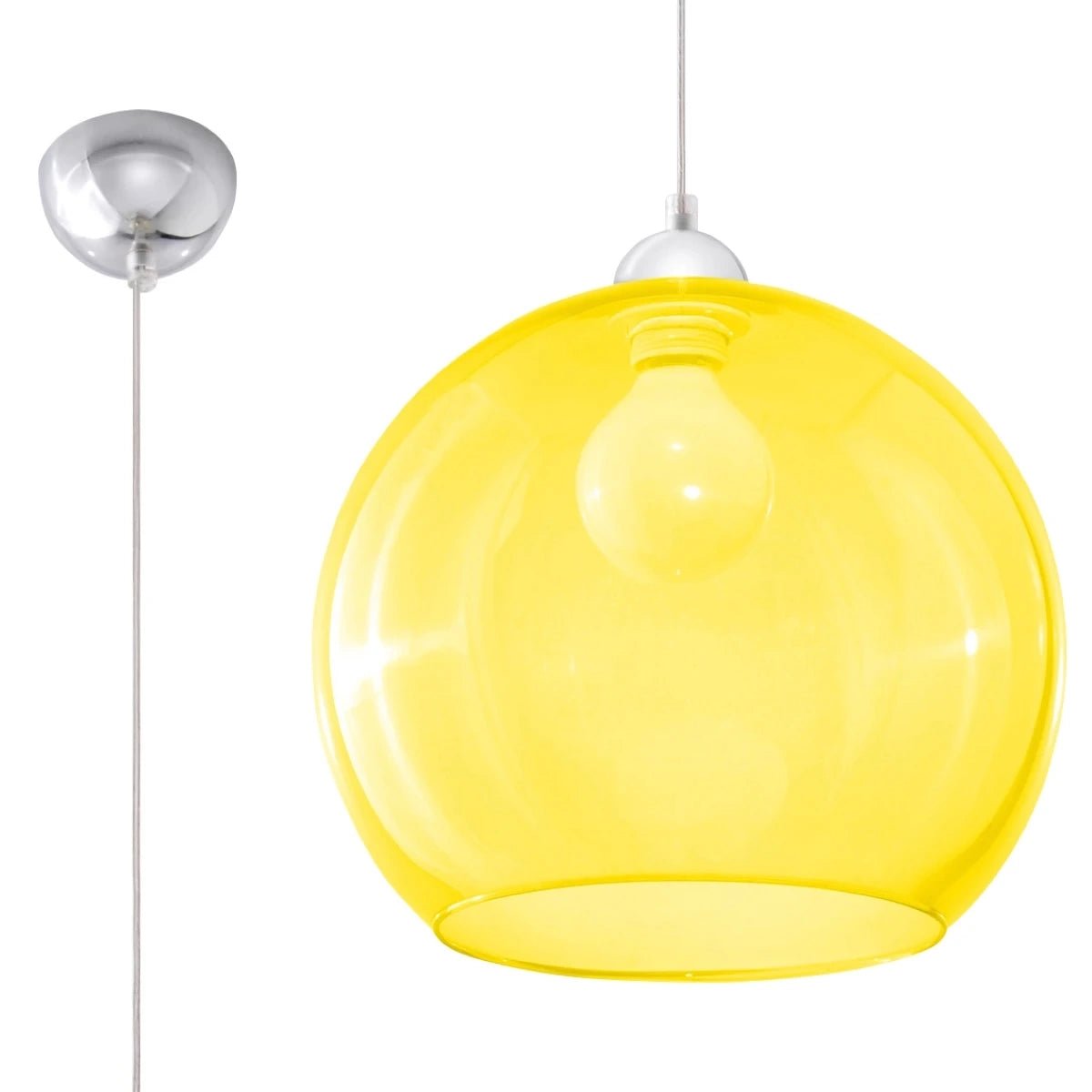 Lampe pendante en acier jaune 30x120cm Ball - Sollux - The Cool Republic