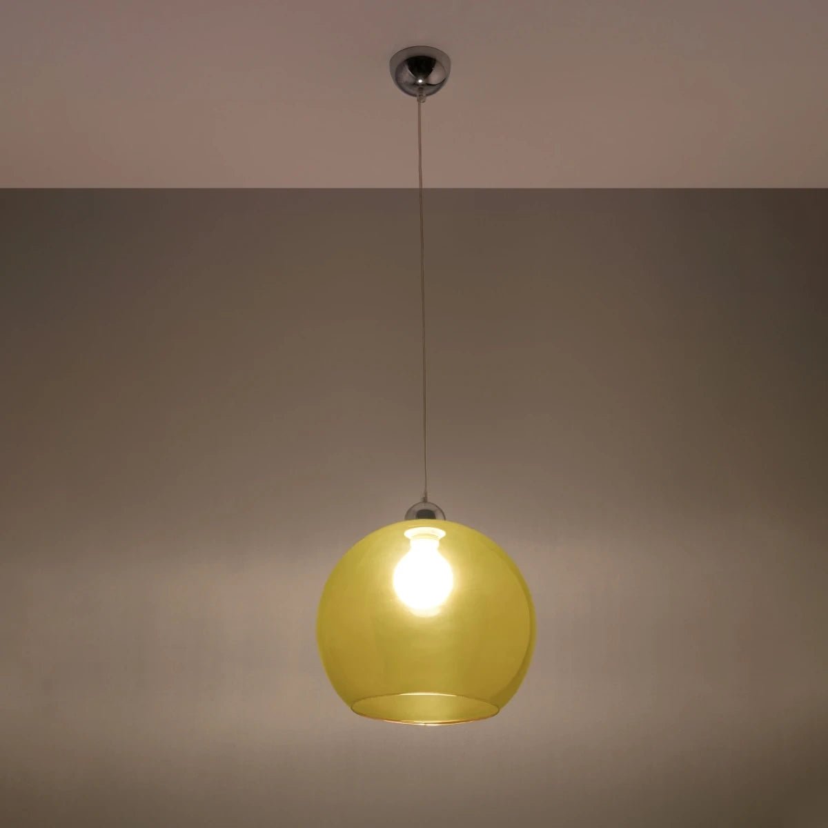 Lampe pendante en acier jaune 30x120cm Ball - Sollux - The Cool Republic