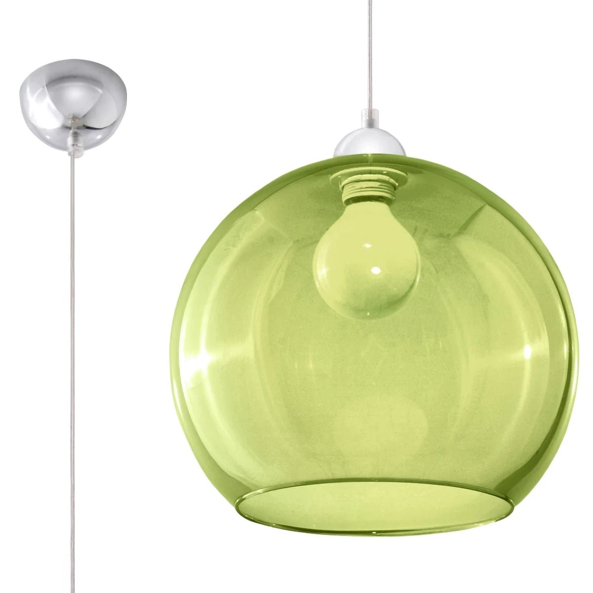 Lampe pendante en acier verte 30x120cm Ball - Sollux - The Cool Republic