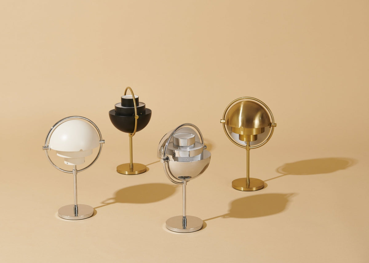 Lampe portable chrome et métal blanc semi-mat Multi-Lite - Gubi - The Cool Republic