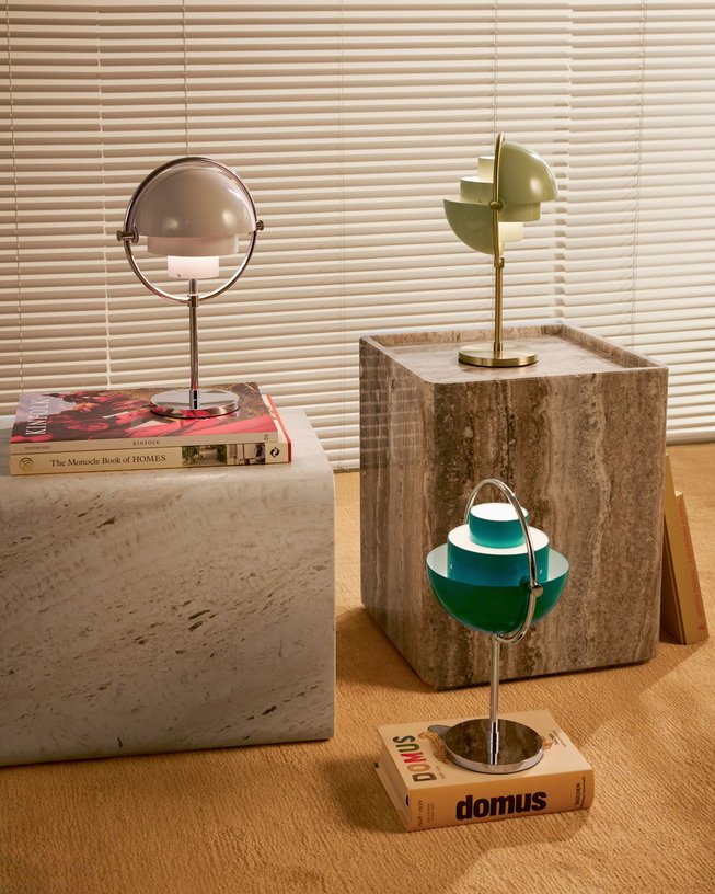 Lampe portable chromé et métal vert turquoise Multi - Lite - Gubi - The Cool Republic