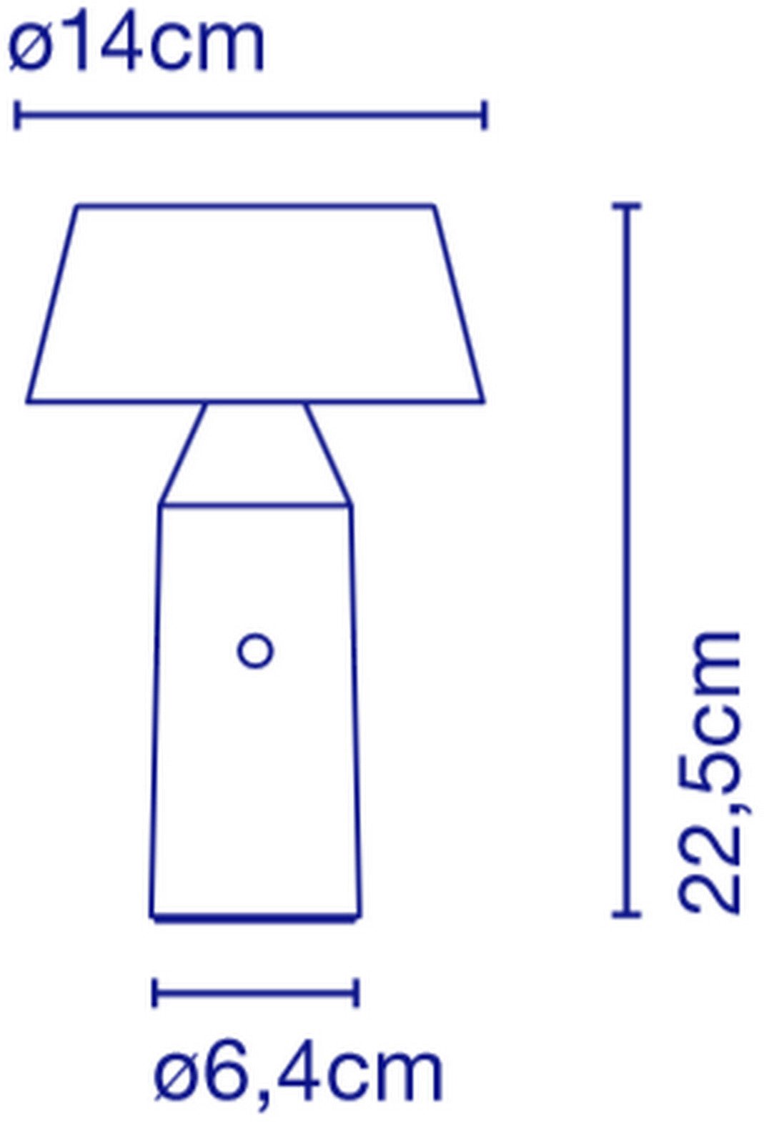 Lampe portable en acier bleue 22,5 cm Bicoca - Marset - The Cool Republic