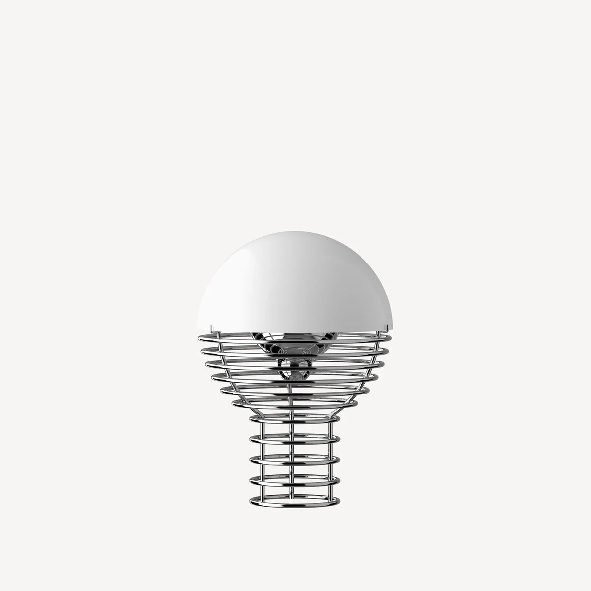 Lampe portable en acier chromé et blanc 18cm Wire - Verpan - The Cool Republic